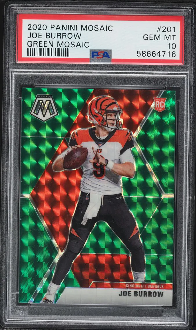 2020 #201 Joe Burrow PSA 10 Panini Mosaic Football