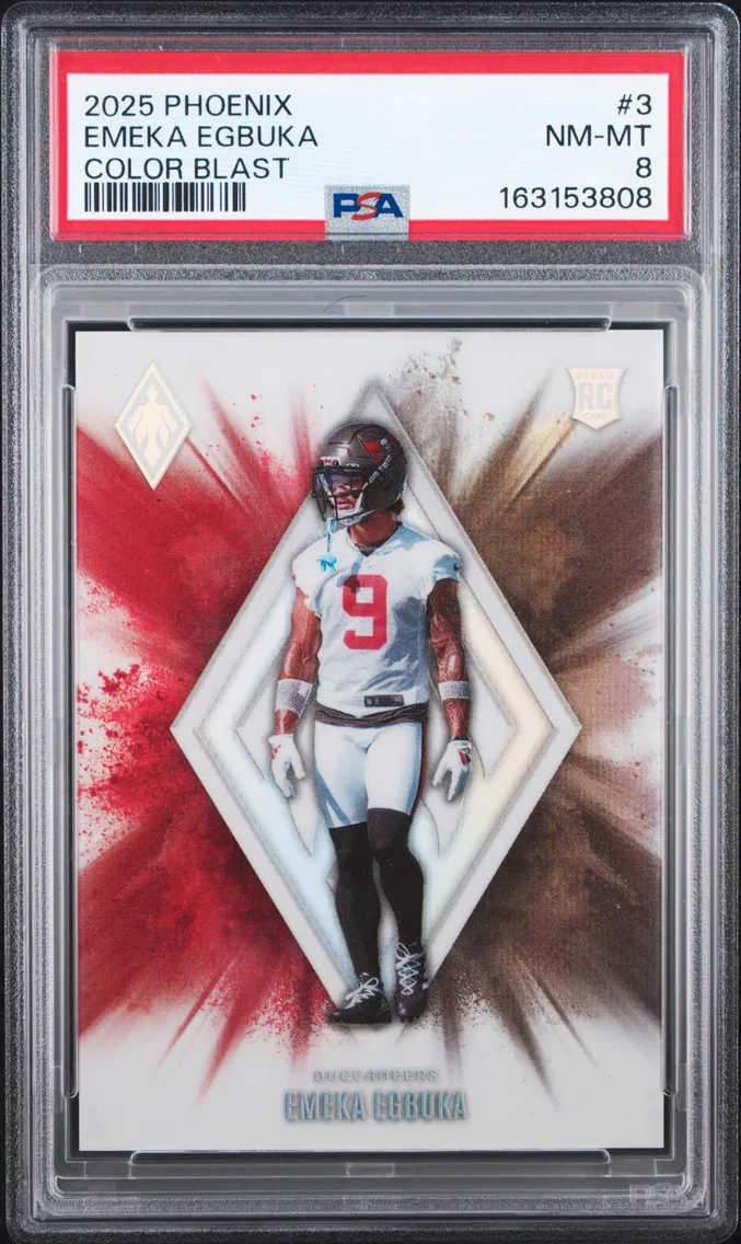 2025 #3 Emeka Egbuka PSA 8 Panini Phoenix Color Blast