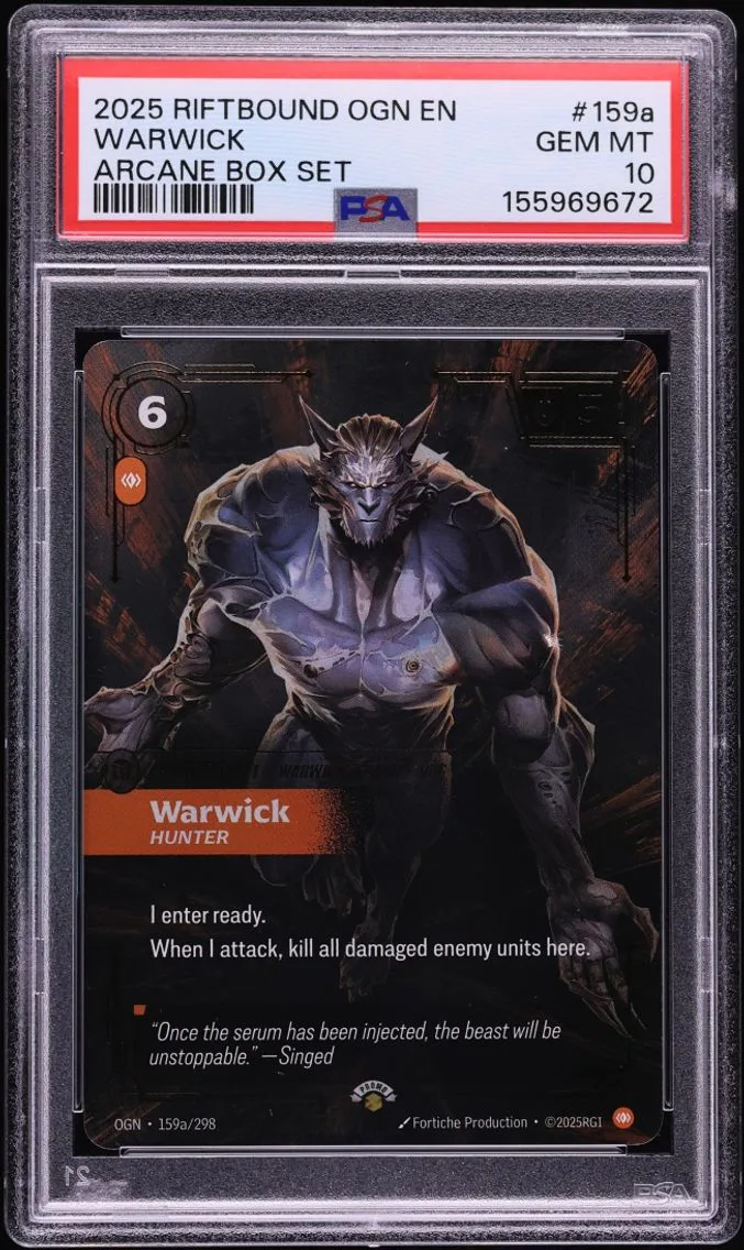 2025 #159a Riftbound: League Of Legends Ogn-Origins Arcane Box Set Warwick GEM MINT PSA 10