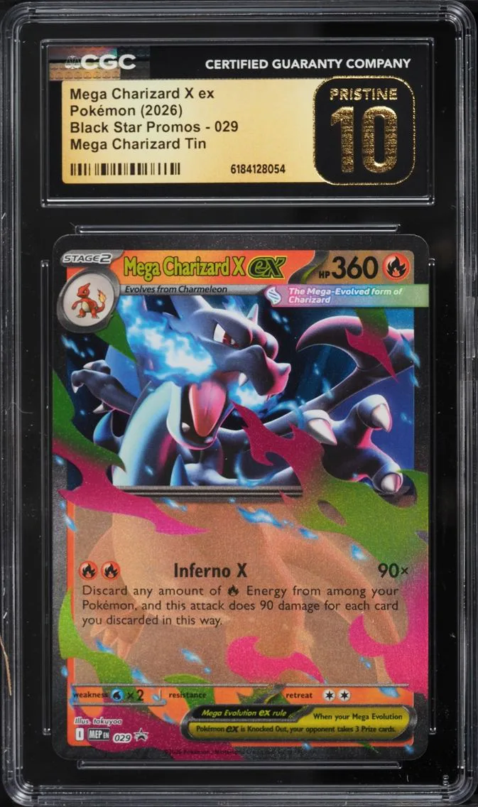 2026 #29 Mega Charizard X Ex CGC 10 Pokemon Mega Evolution Promo Tin