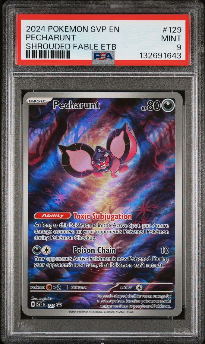 2024 #129 Pecharunt PSA 9 Svp EN-SV Black Star Promo