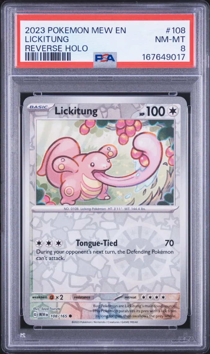 2023 #108 Lickitung Reverse Holo PSA 8 Mew EN-151