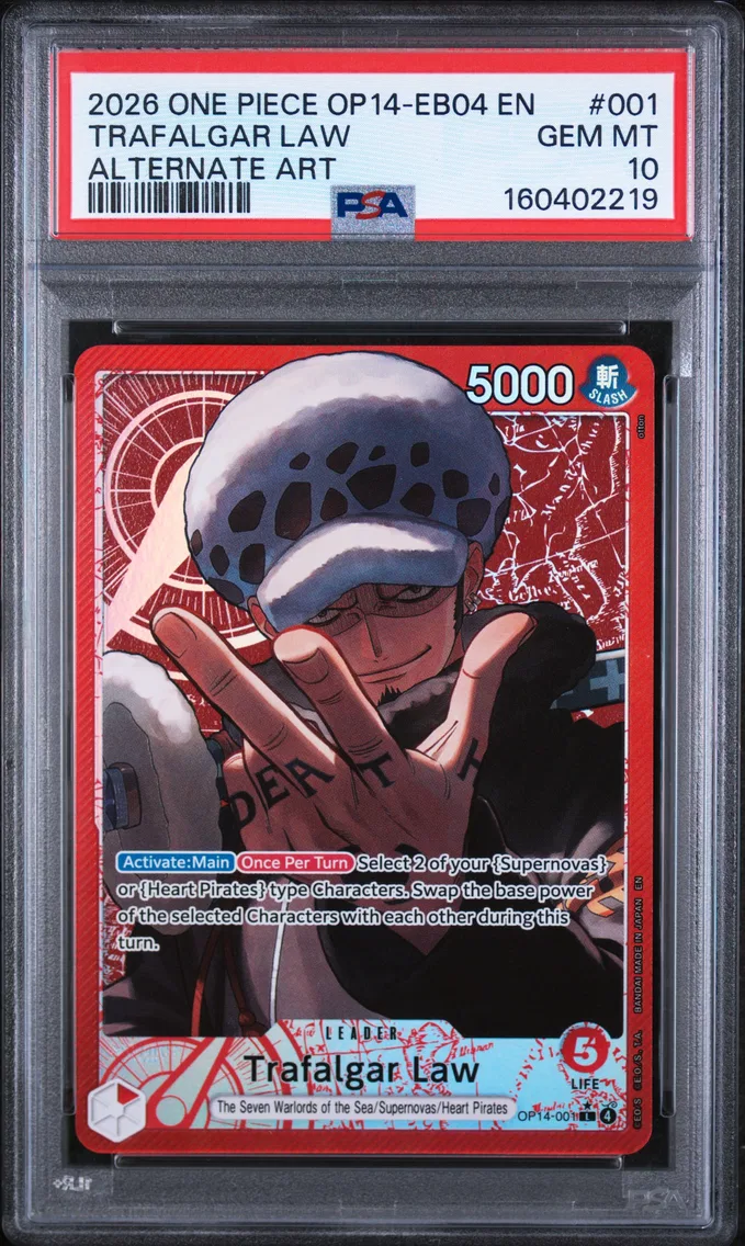 2026 #001 Trafalgar Law PSA 10 One Piece OP14-EB04-the Azure Sea's Seven