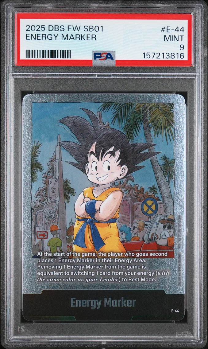 2025 #E-44 Energy Marker PSA 9 Dragon Ball Super Card Game Fusion World Manga Booster 01