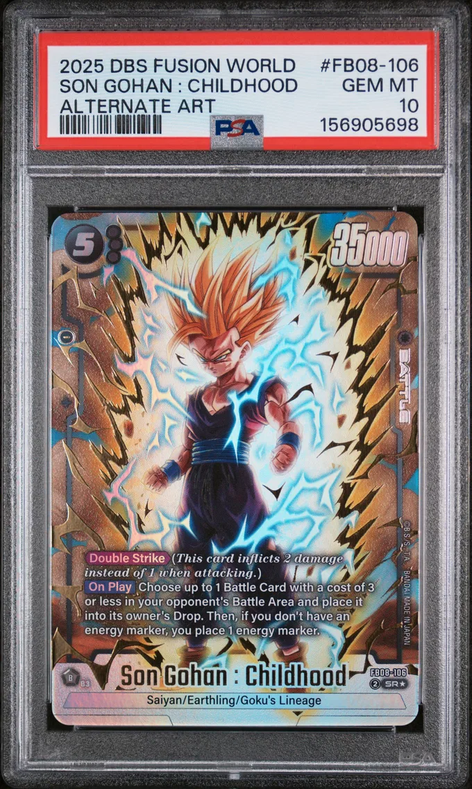 2025 #FB08-106 Son Gohan : Childhood PSA 10 Dragon Ball Super Card Game Fusion World Saiyan's Pride
