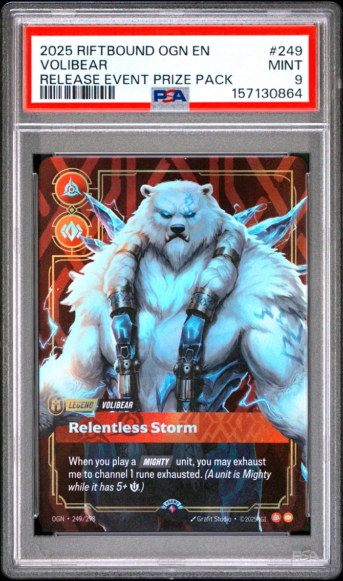 2025 #249 Volibear - Relentless Storm PSA 9 Riftbound: League of Legends Ogn-Origins