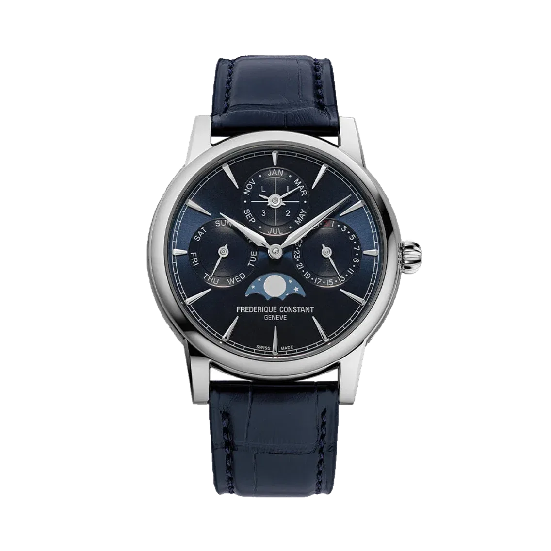 Frederique Constant Manufacture Perpetual Calendar 40mm - Blue on Leather Strap