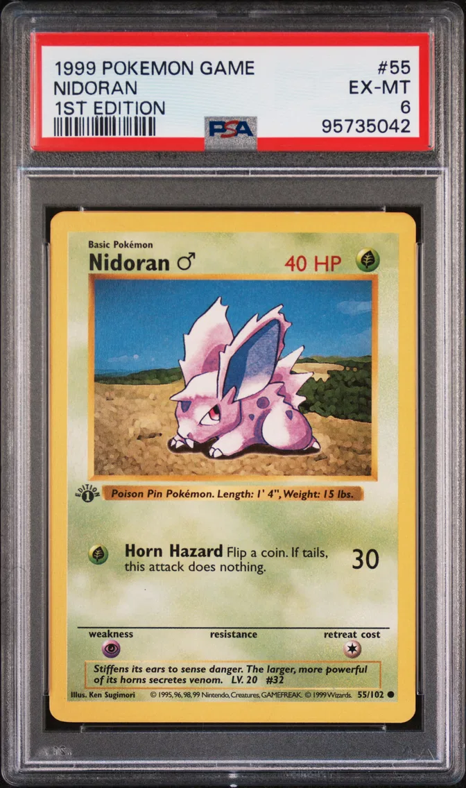 1999 #55 NIDORAN 1st Edition PSA 6 Game