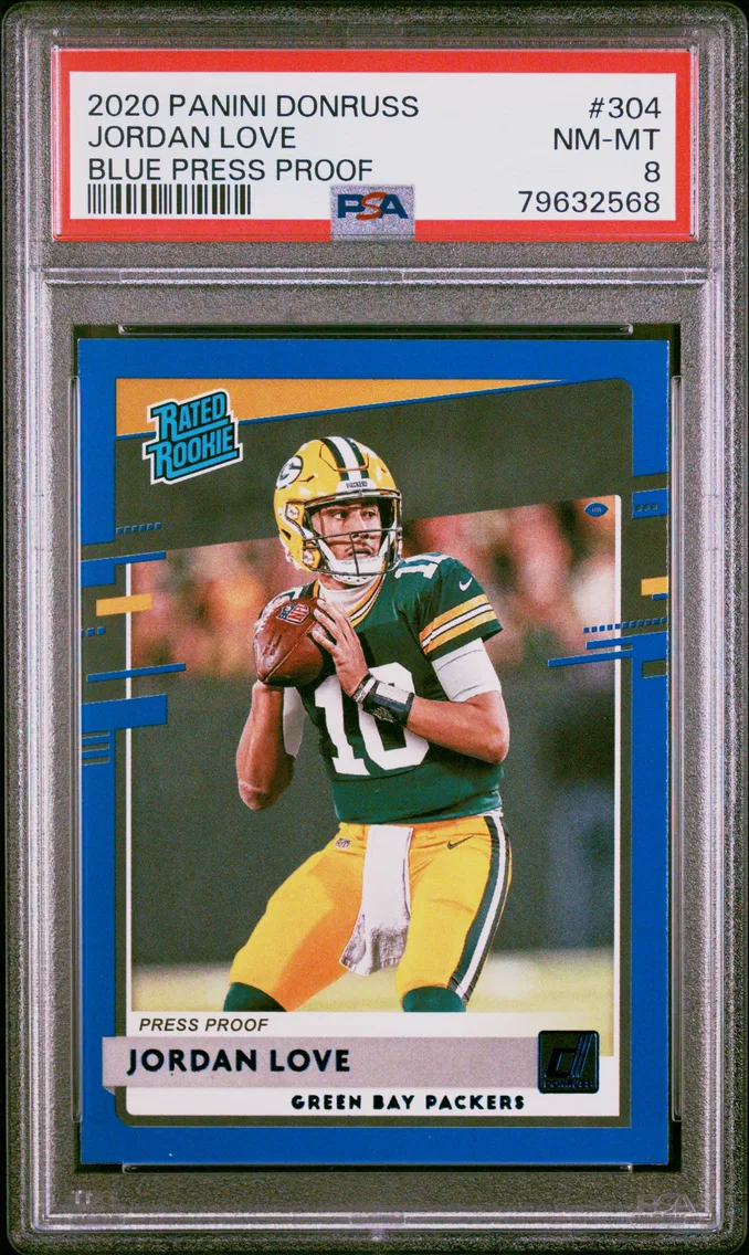 2020 #304 Jordan Love PSA 8 Panini Donruss