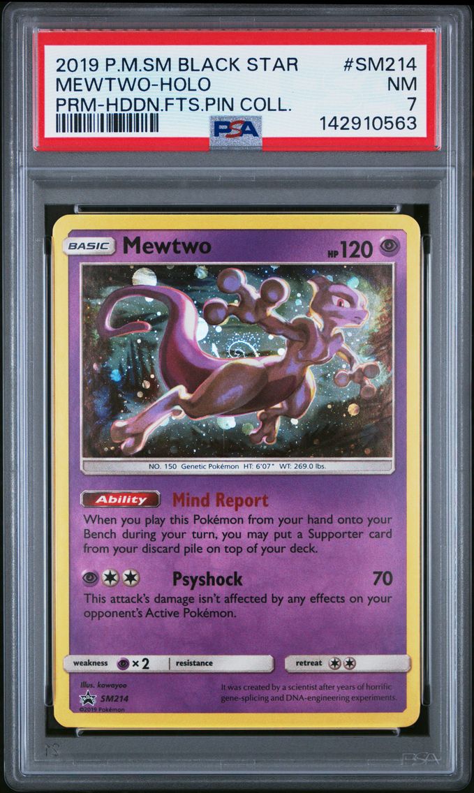 2019 #SM214 Mewtwo-Holo PSA 7 SM Black Star Promo