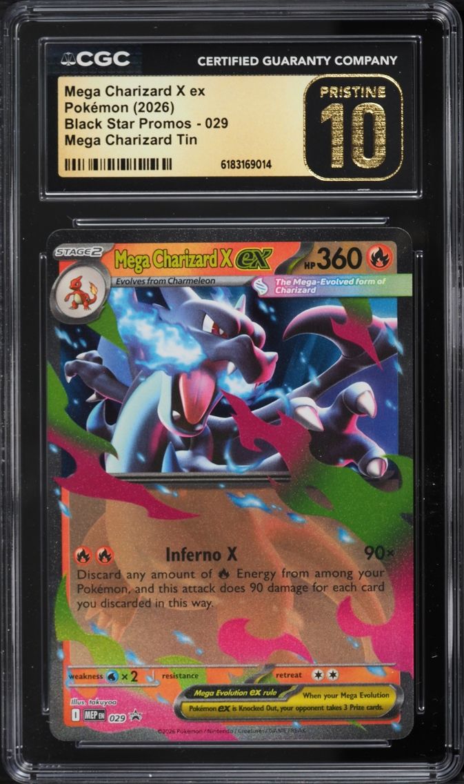 2026 Pokemon Mega Evolution Promo Tin Mega Charizard X EX #29 CGC 10 PRISTINE