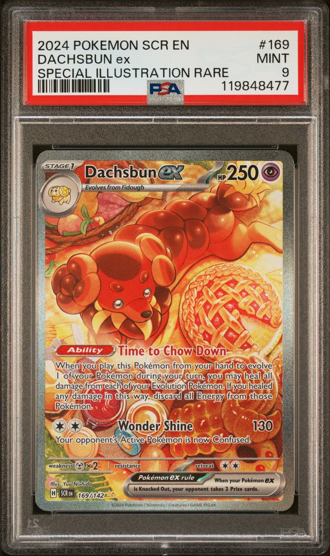 2024 #169 Dachsbun EX PSA 9 Scr EN-Stellar Crown Pokemon