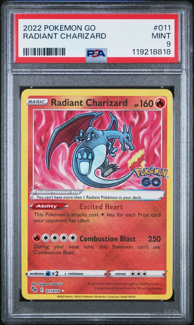 2022 #011 Radiant Charizard PSA 9 Go Pokemon