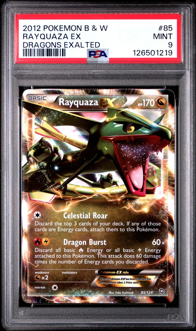 2012 #85 Rayquaza EX PSA 9 Black & White Dragons Exalted