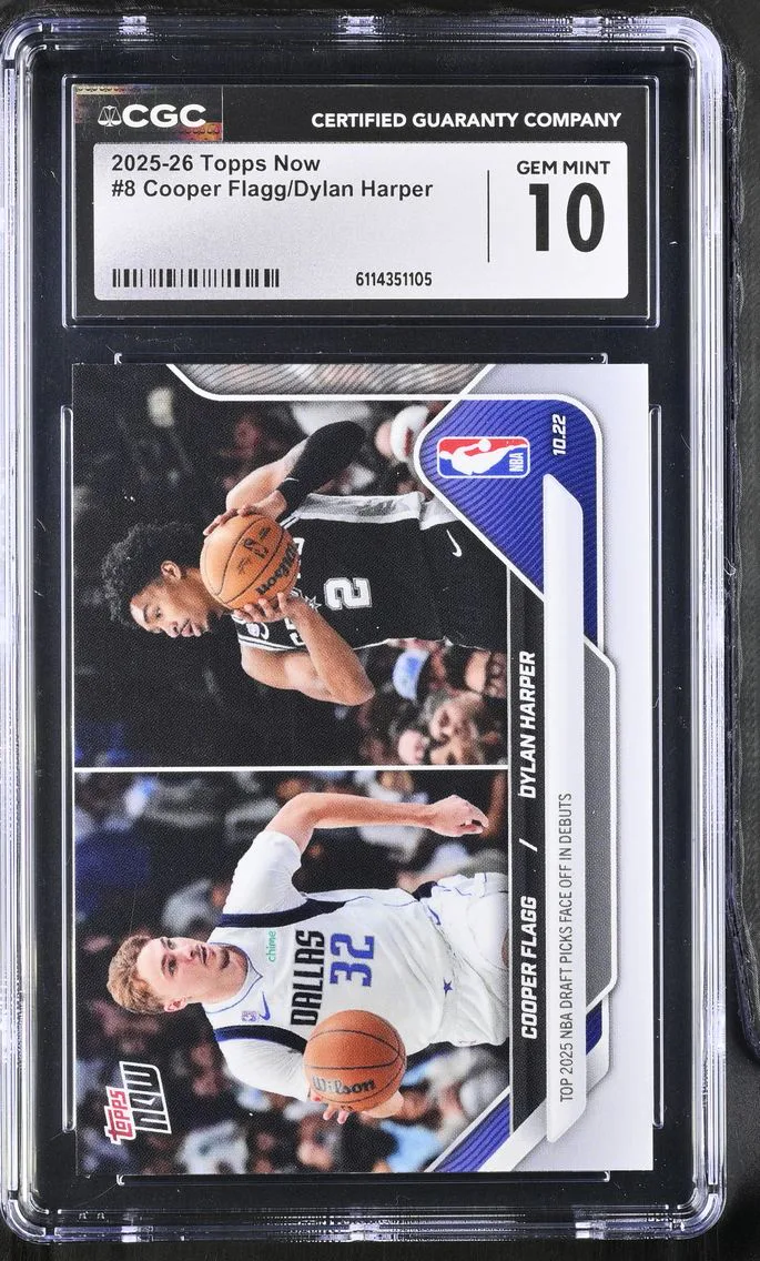 2025 #8 Cooper Flagg/Dylan Harper CGC 10 Topps Now