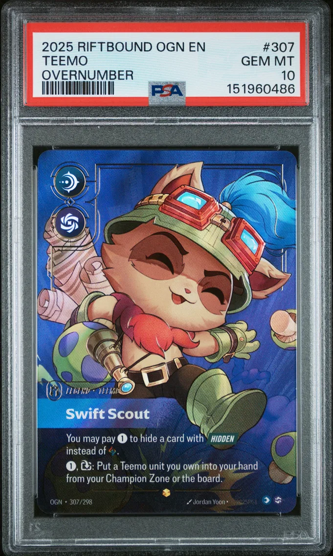 2025 #307 Teemo - Swift Scout PSA 10 Riftbound: League of Legends Ogn-Origins