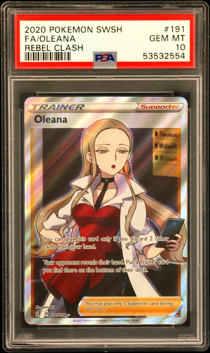 2020 #191 Full Art/Oleana PSA 10 Sword & Shield Rebel Clash