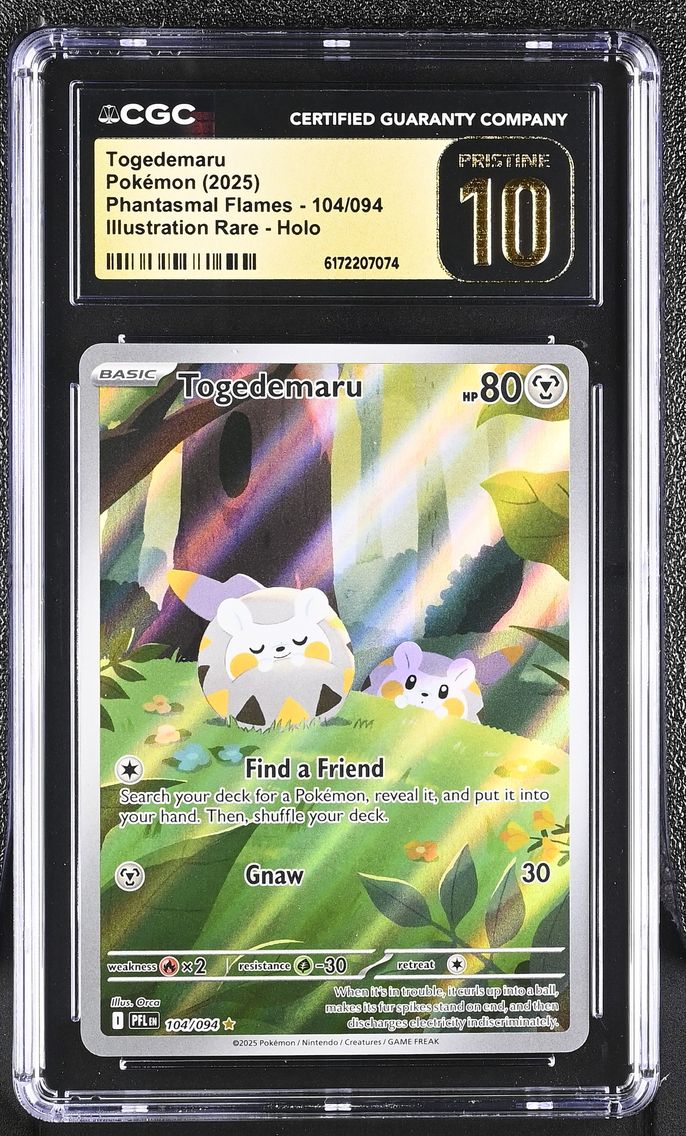 2025 #104 Togedemaru CGC 10 Pristine Phantasmal Flames - PFL EN - English
