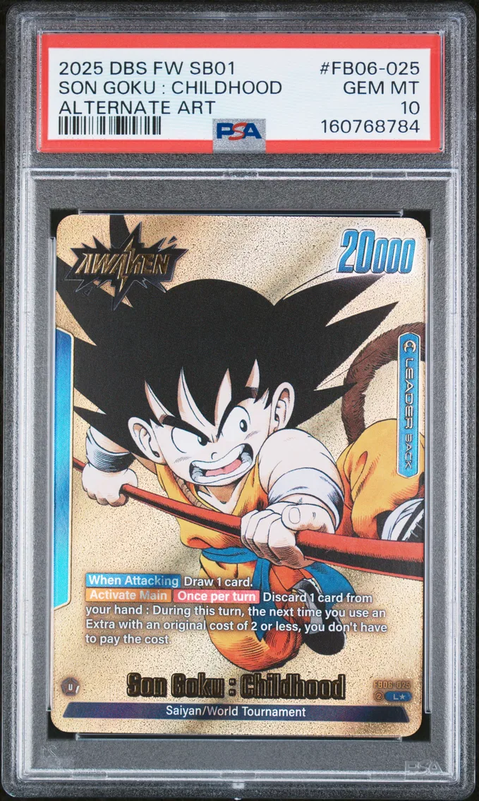 2025 #FB06-025 Son Goku : Childhood PSA 10 Dragon Ball Super Card Game Fusion World Manga Booster 01