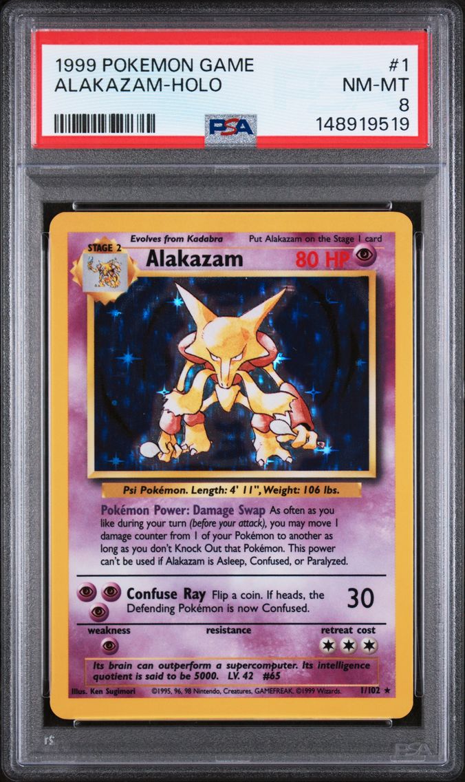 1999 #1 Alakazam-Holo PSA 8 Game
