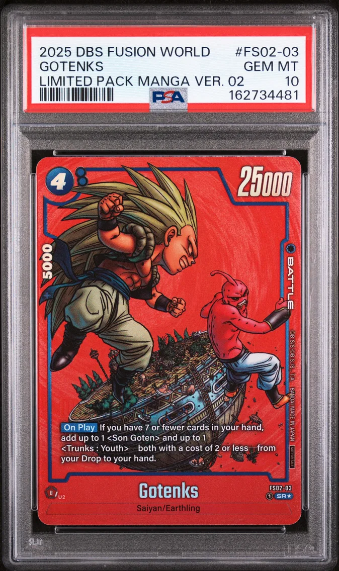 2025 #FS02-03 Gotenks PSA 10 Dragon Ball Super Card Game Fusion World Limited Pack Manga Version 02