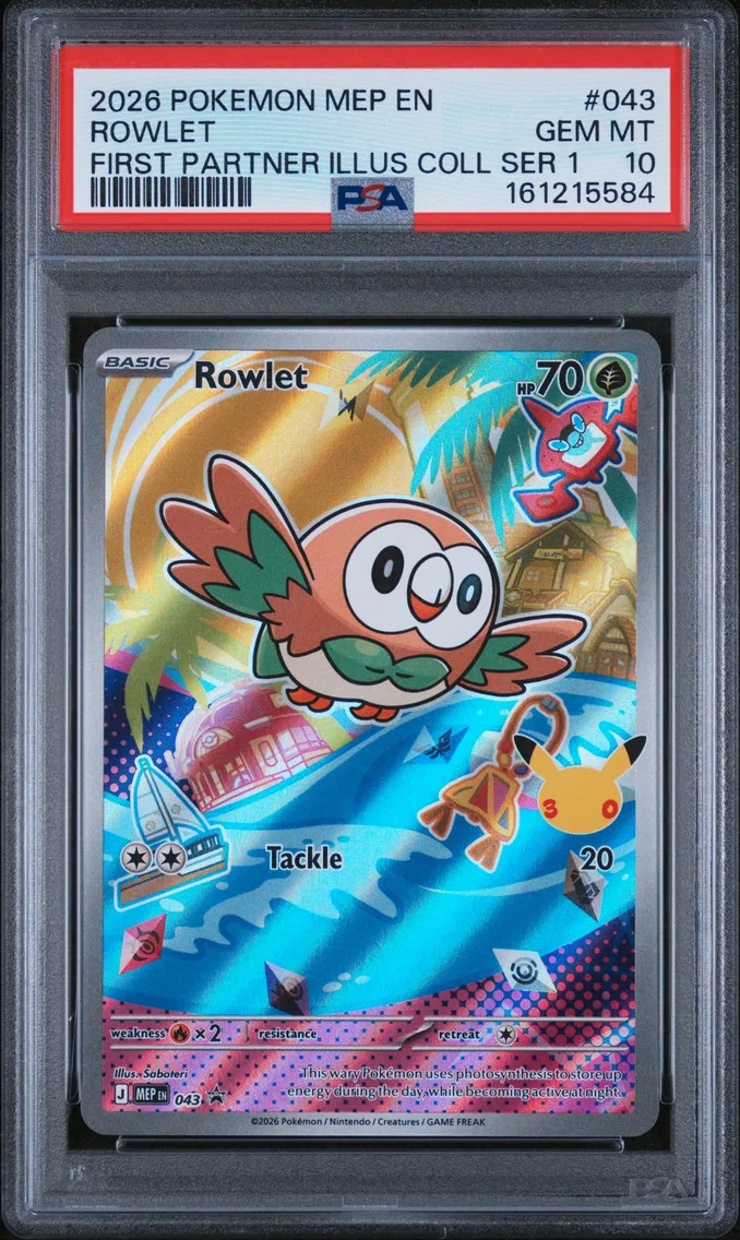 2026 #043 Rowlet PSA 10 Mep EN-Me Black Star Promo