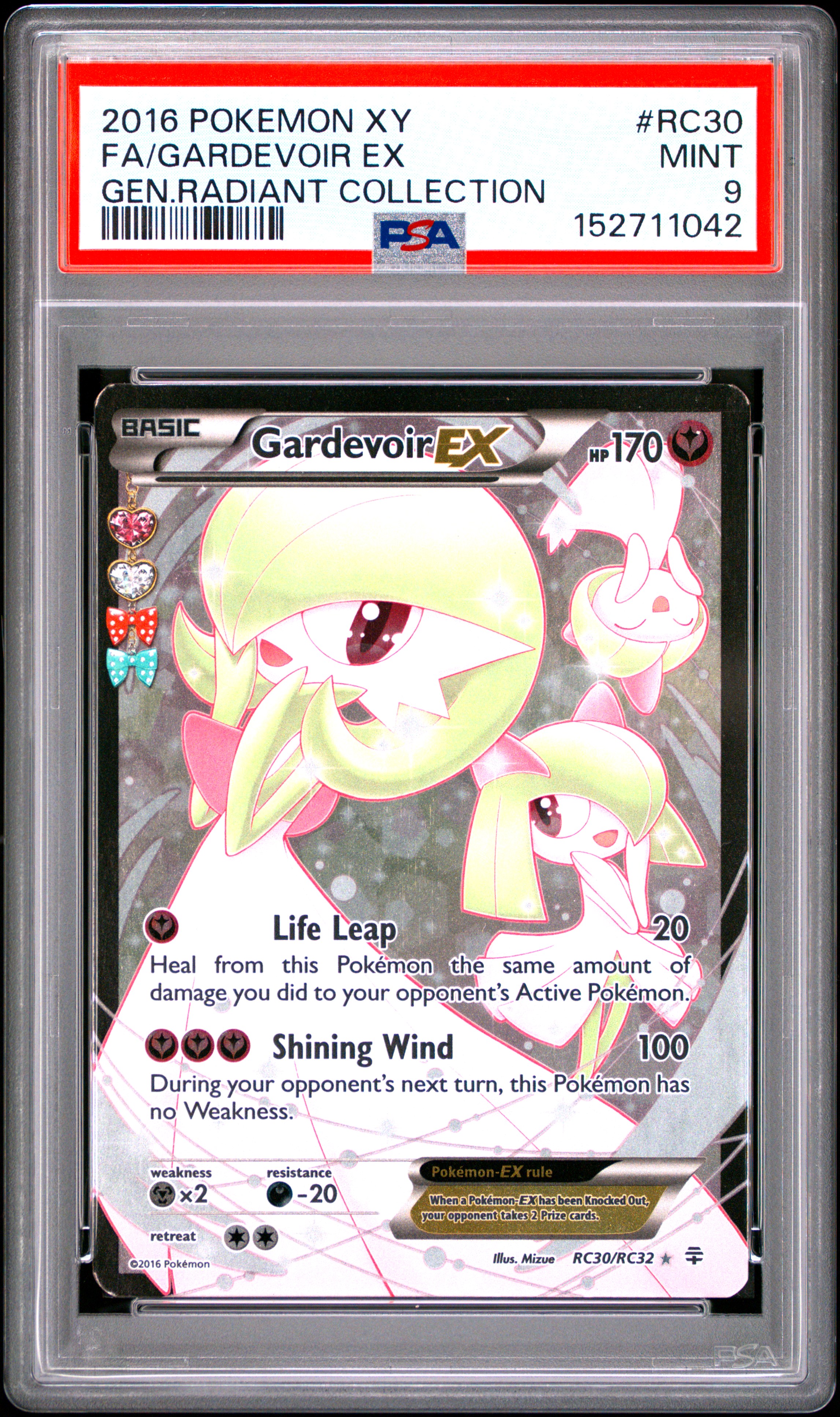 2016 #Rc30 Full Art/Gardevoir Ex PSA 9 Xy Generations Radiant Collection