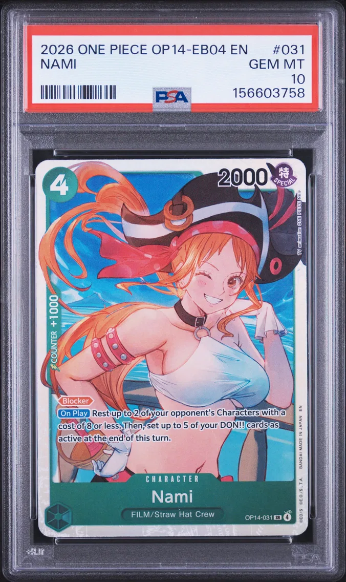 2026 #031 Nami PSA 10 One Piece OP14-EB04-the Azure Sea's Seven