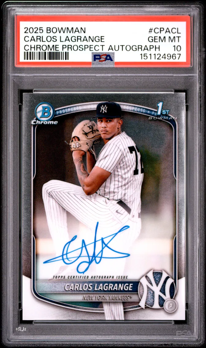 2025 #CPACL Carlos Lagrange PSA 10 Bowman Chrome Prospect Autographs
