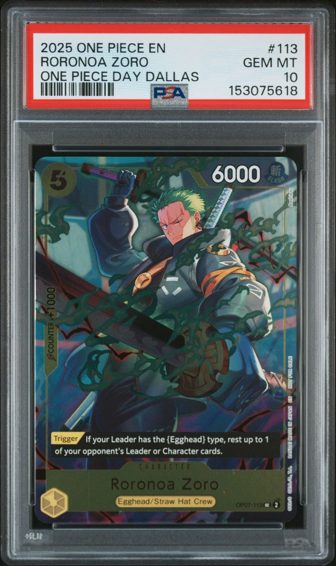 2025 #113 Roronoa Zoro PSA 10 On