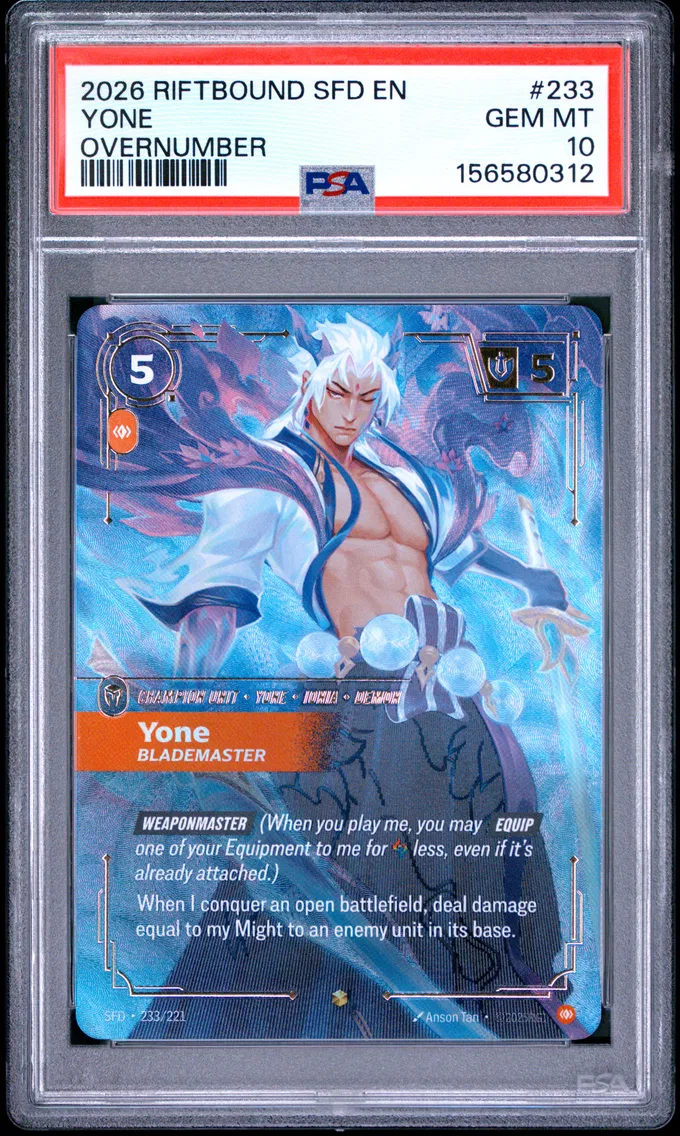 2026 #233 Yone - Blademaster PSA 10 Riftbound: League of Legends Sfd-Spiritforged