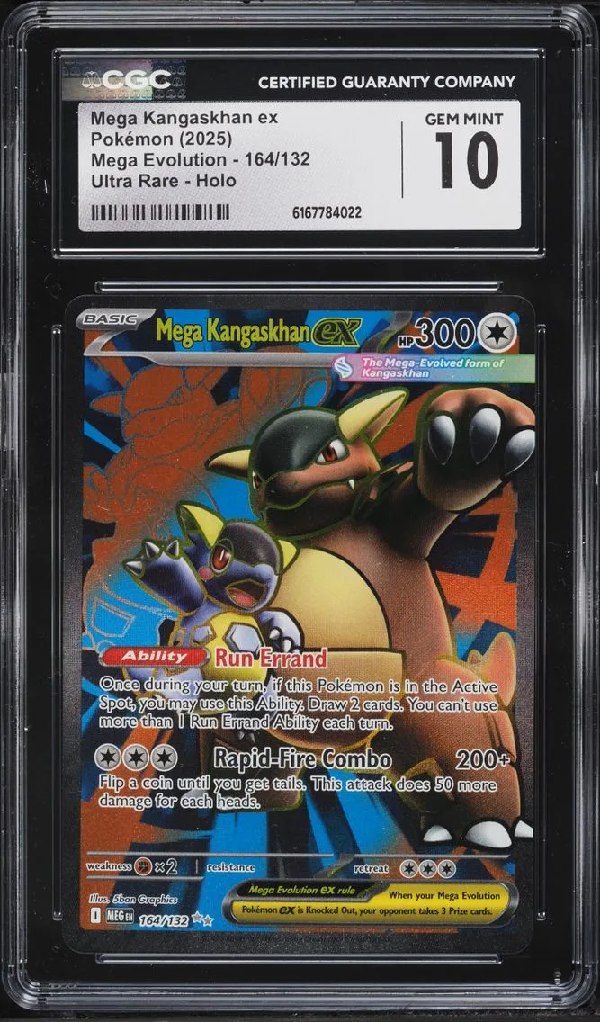 2025 Pokemon Mega Evolution Full Art Mega Kangaskhan Ex #164 CGC 10 GEM MINT