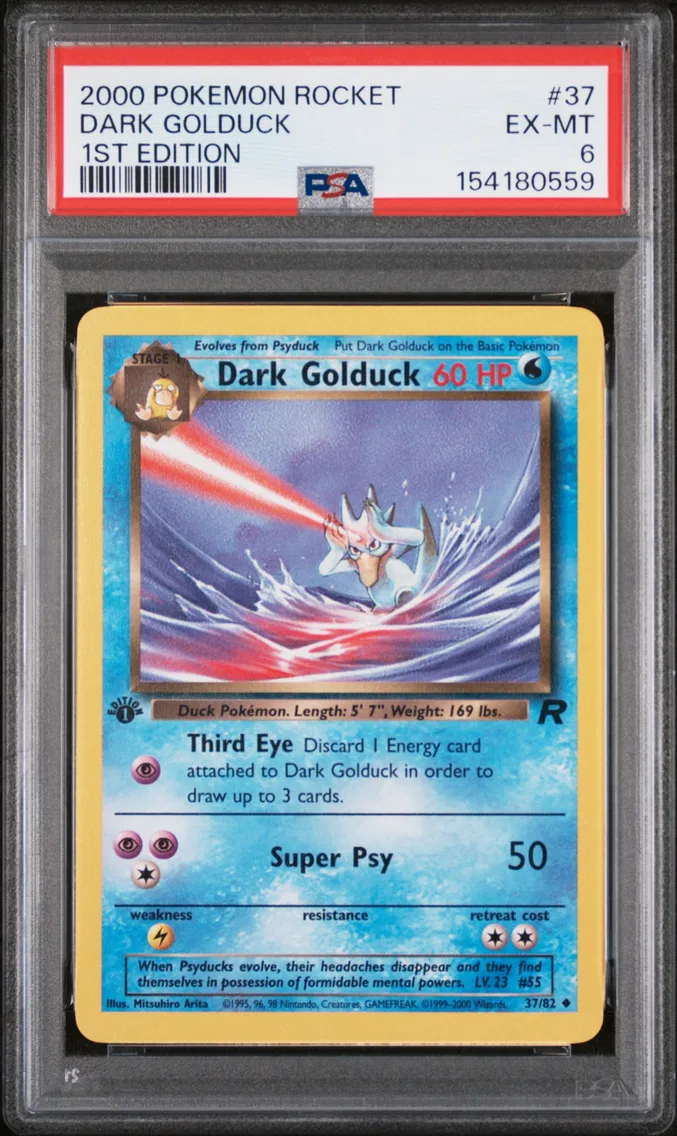 2000 #37 Dark Golduck 1st Edition PSA 6 Rocket