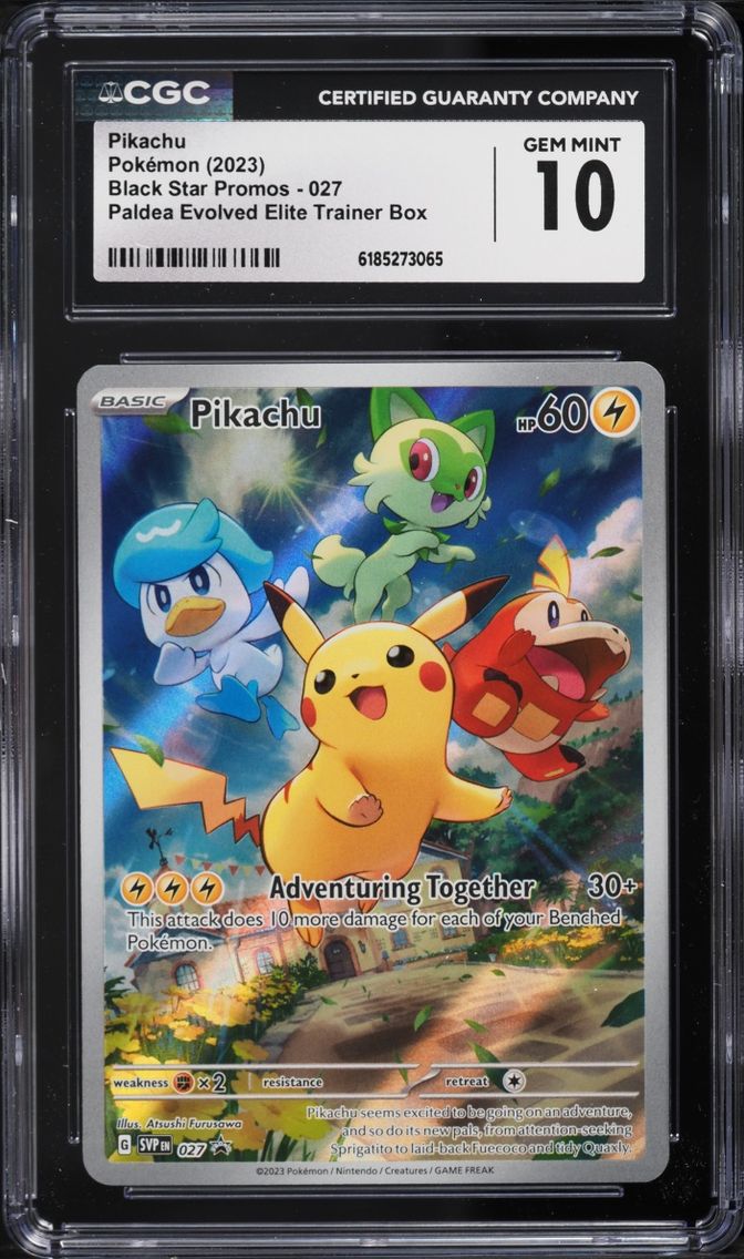 2023 #27 Pikachu CGC 10 Pokemon Scarlet & Violet Promo Paldea Evolved ETB Full Art