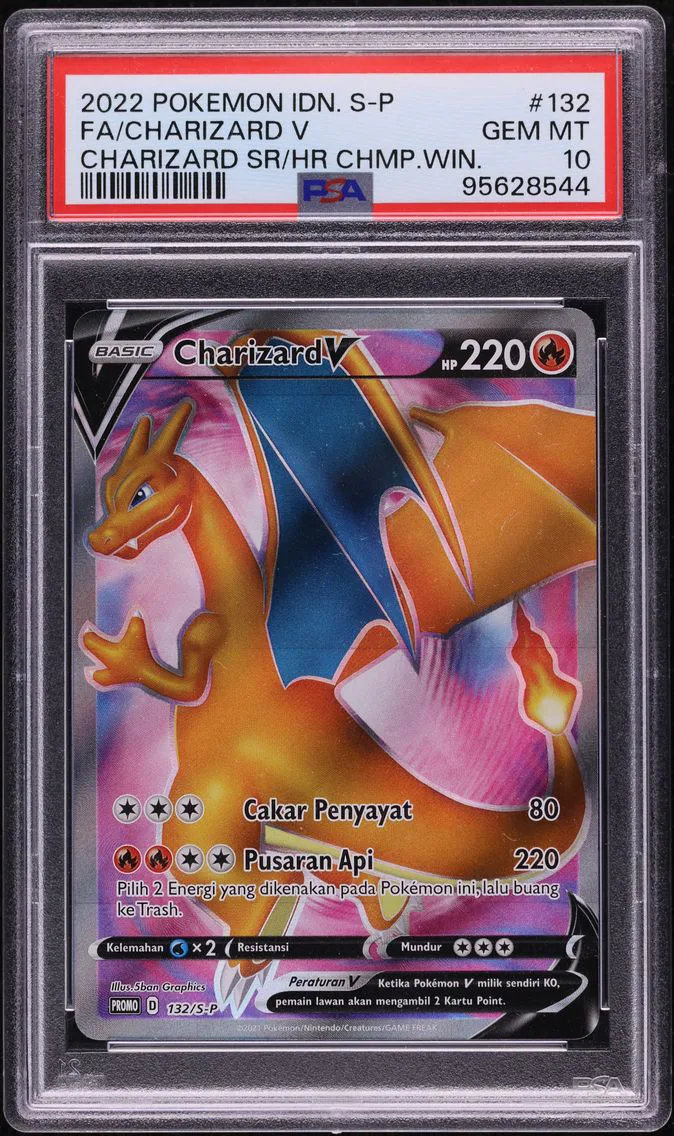 2022 #132 INDONESIAN S PROMO CHAMPIONSHIP WINNER CHARIZARD V PSA 10 POKEMON