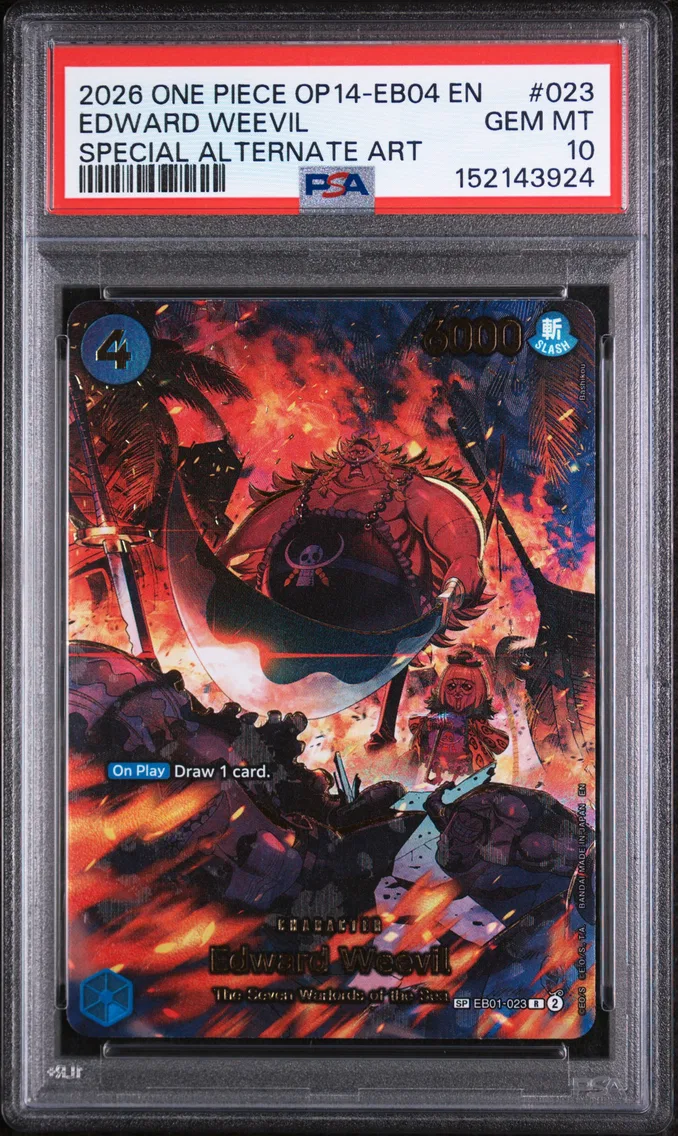 2026 #023 Edward Weevil PSA 10 One Piece OP14-EB04-the Azure Sea's Seven