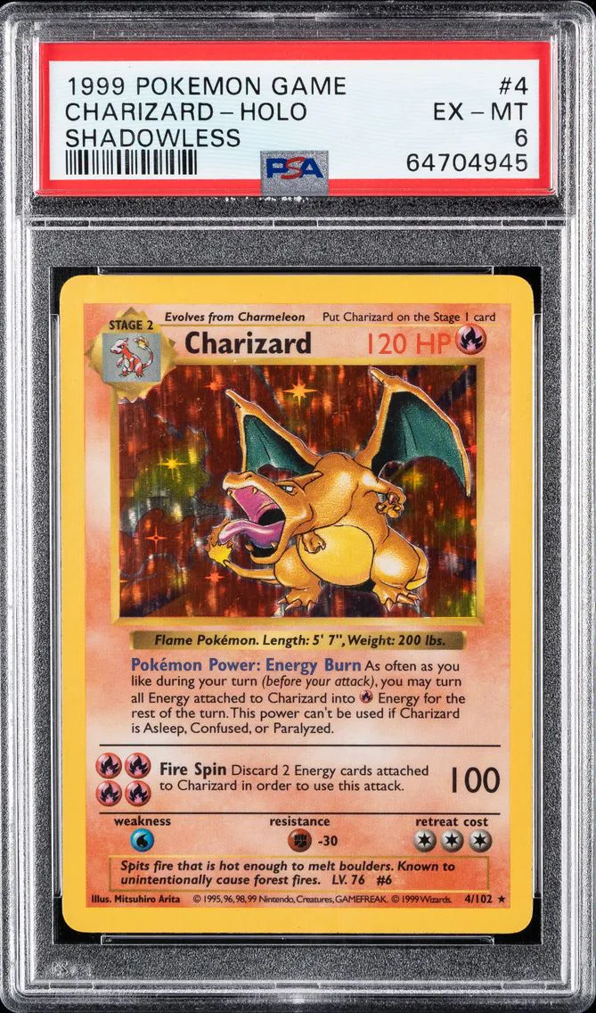 1999 #4 Charizard-Holo PSA 6 Game Pokemon