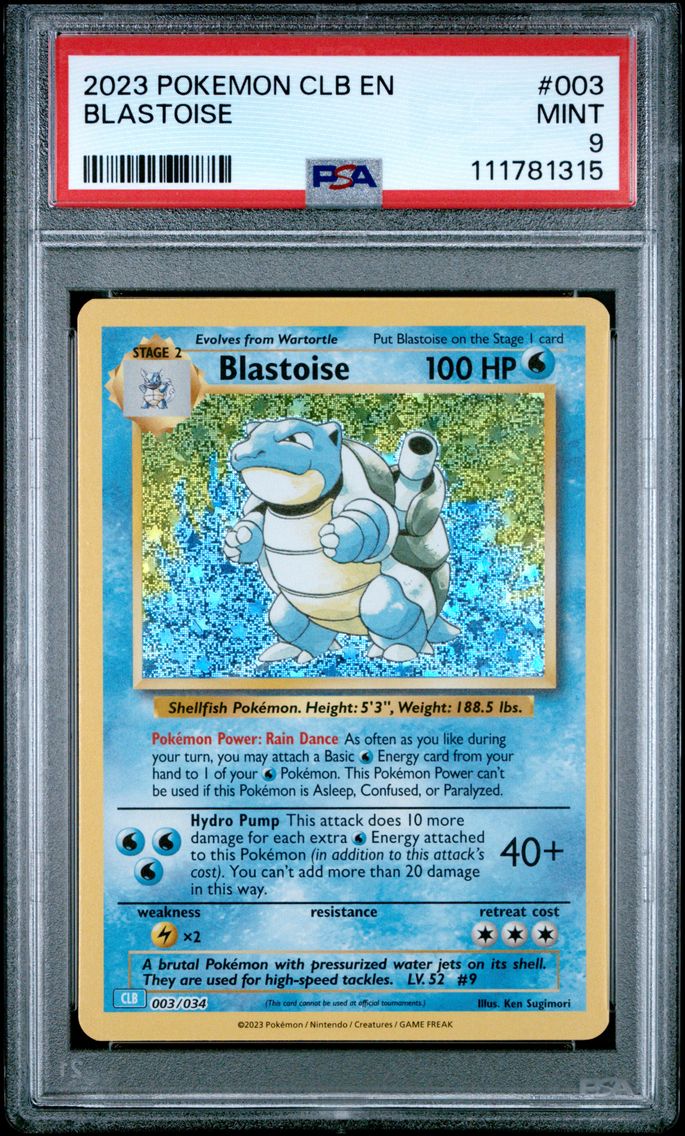 2023 #003 Blastoise PSA 9 Clb-Trading Card Game Classic Blastoise & Suicune EX Deck Pokemon