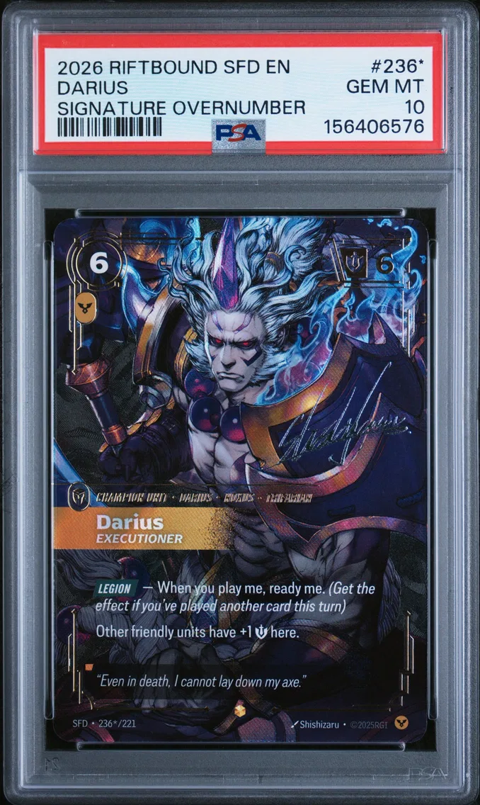 2026 #236* Darius - Executioner PSA 10 Riftbound: League of Legends Sfd-Spiritforged