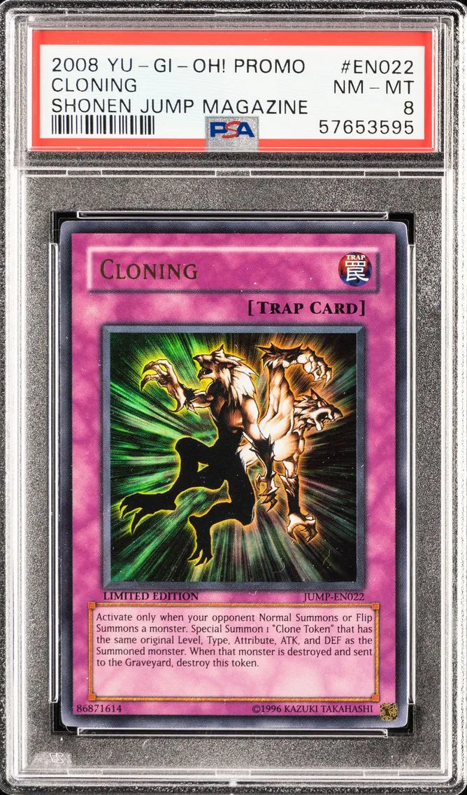 2008 YU-GI-OH PROMO SHONEN JUMP MAGAZINE LIMITED EDITION CLONING JUMP-EN022 PSA 8