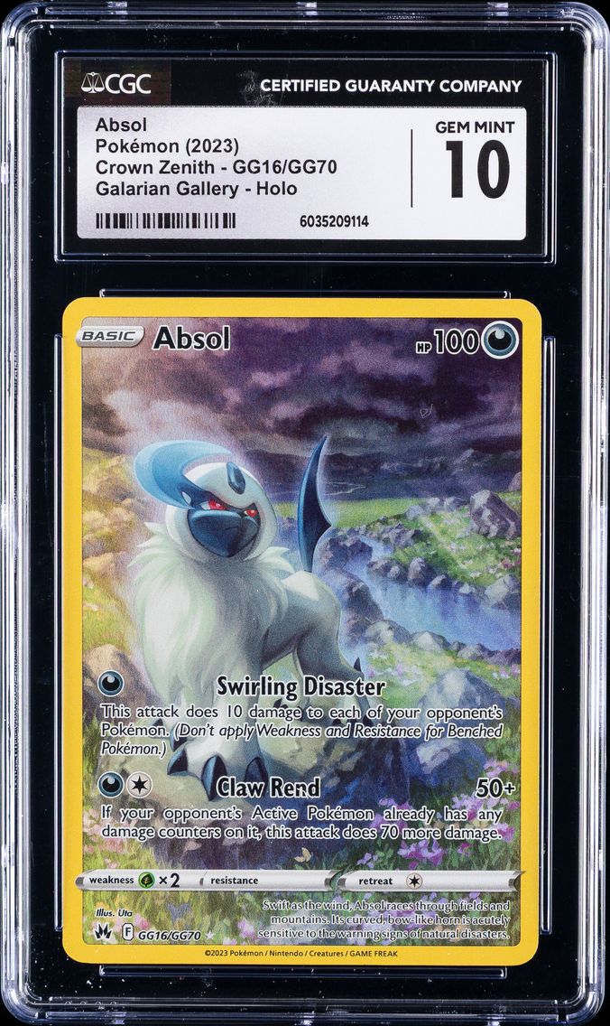 2023 #GG16 Full Art/Absol CGC 10 Sword and Shield Crown Zenith Pokemon