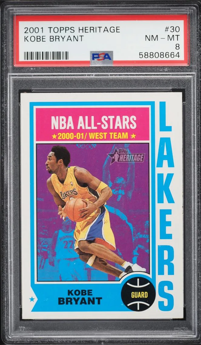 2001 #30 Kobe Bryant PSA 8 Topps Heritage