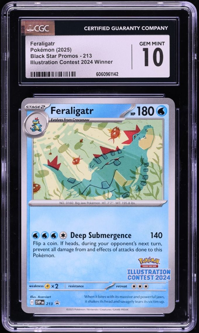 2025 #213 Feraligatr CGC 10 Pokemon Scarlet & Violet Promo Illustration Contest