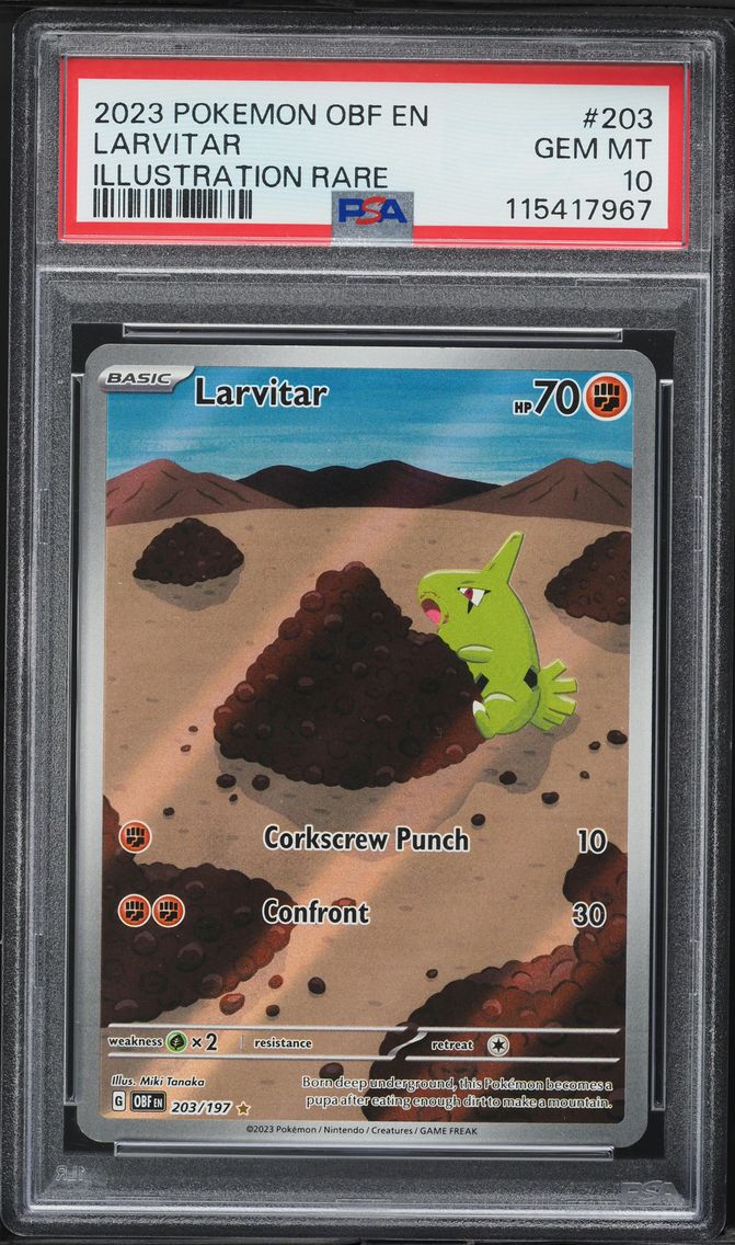 2023 #203 Larvitar PSA 10 Obf EN