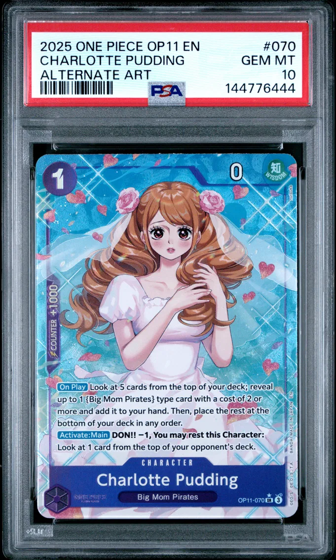 2025 #070 Charlotte Pudding PSA 10 One Piece OP11-A Fist of Divine Speed