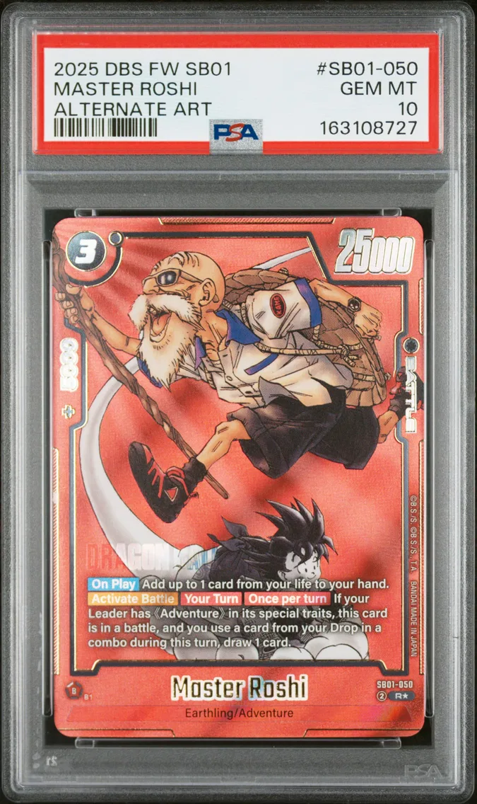 2025 #SB01-050 Master Roshi PSA 10 Dragon Ball Super Card Game Fusion World Manga Booster 01