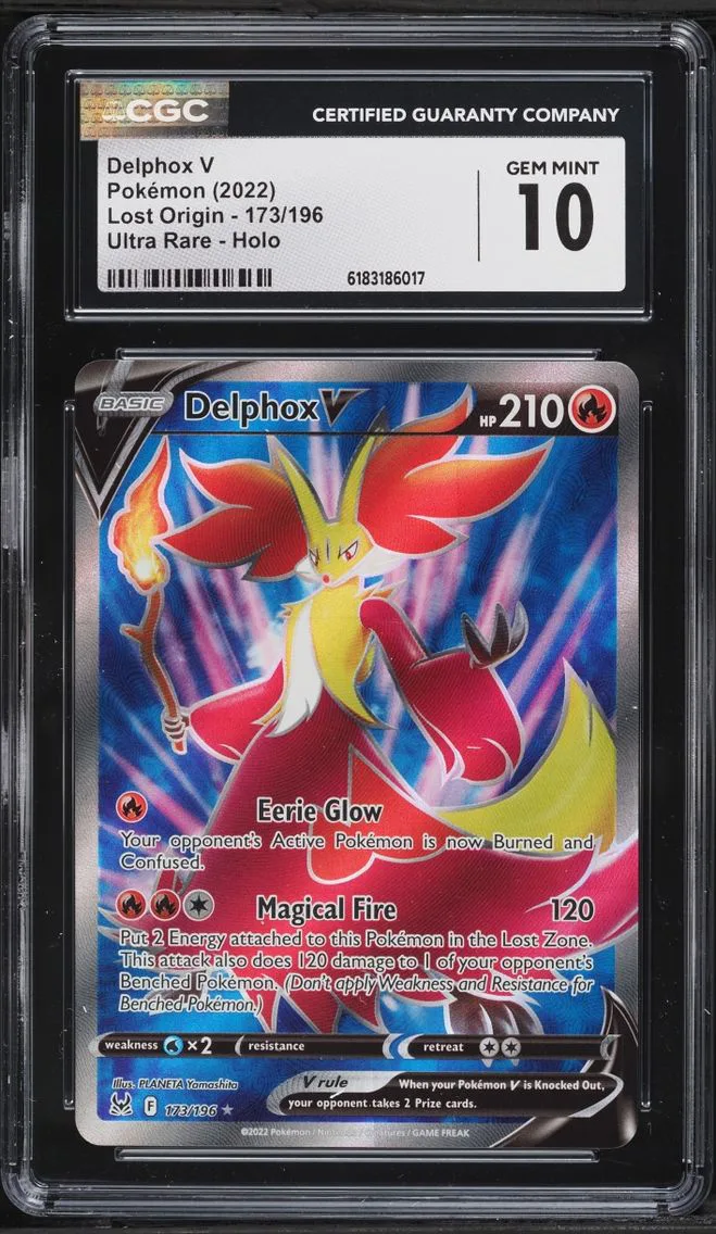 2022 #173 Delphox V CGC 10 Pokemon Sword & Shield Lost Origin Full Art