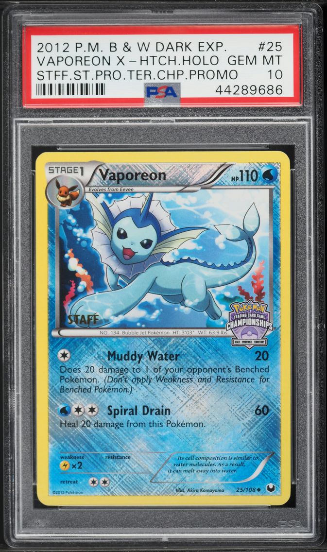 2012 #25 Vaporeon-Holo PSA 10 Bl