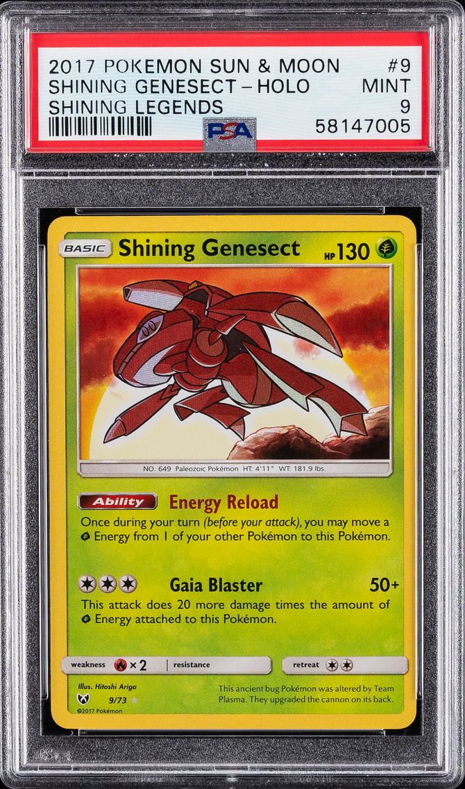 2017 #9 Shining Genesect-Holo PSA 9 Sun & Moon Shining Legends Pokemon