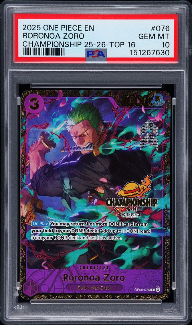 2025 #076 Roronoa Zoro PSA 10 One Piece Promos